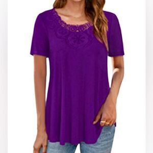 Verabendi Short Sleeve Tunic in Purple Women’s L